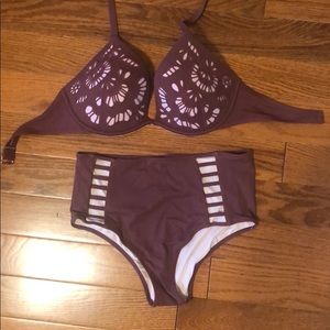 High waisted bathing suit with padded top